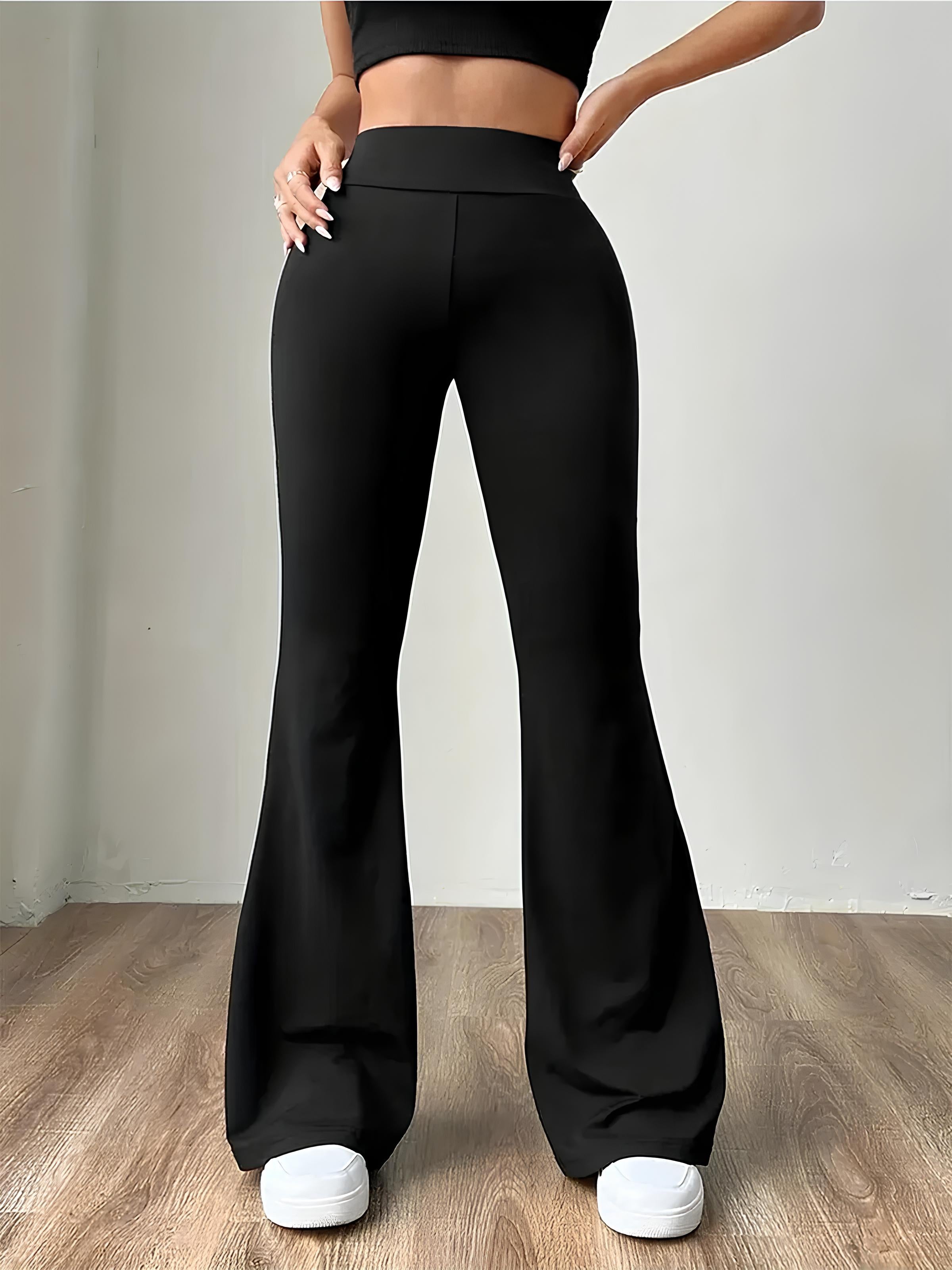 VELAROSE™ Yüksek Bel Ispanyol Paça Tayt Pantolon